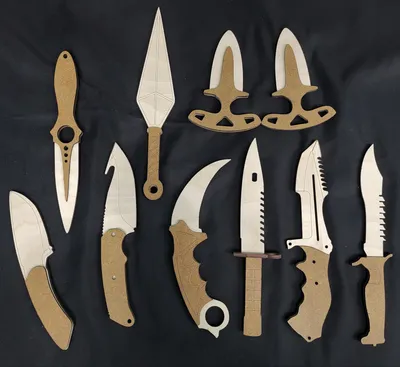 Ножи, набор ножей 10 шт из кс го , cs go , Standoff , стандофф / Оружие из  игр для мальчиков, подарок мальчику геймеру / Деревянное игрушечное -  сувенирное оружие, из дерева (