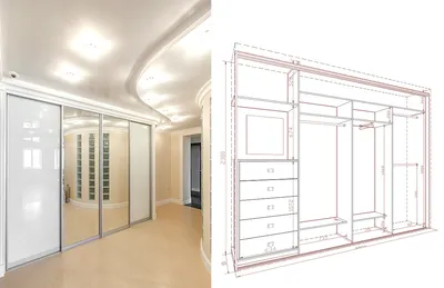Встроенный шкаф купе 4 двери - купить в интернет-магазине студии Formic-Art  в Москве