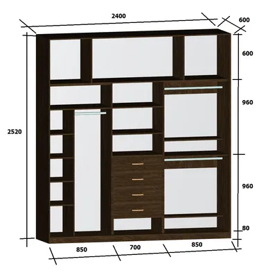 Какими могут быть размеры шкафа-купе в спальню