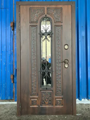 Уличная входная дверь в Дом с ковкой и терморазрывом Эмаль белая купить в  Москве по цене от