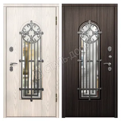 Входная дверь в частный дом с ковкой и стеклом MTD-1230 на заказ в Балашихе  | Цена, фото и описание | «Сталь-Доор»