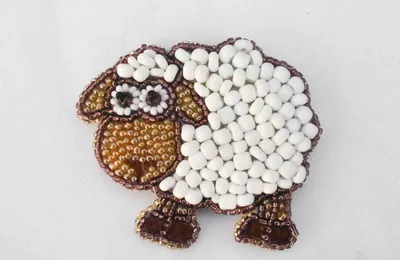 Вышивка бисером овечка: МК броши и схемы