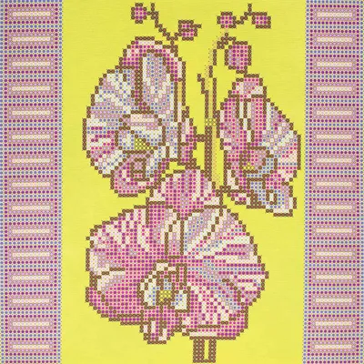 Купить AC-034 Схема для вышивки бисером на натуральном художественном  холсте 'Орхидеи' 20*20см оптом со склада в Санкт-Петербурге в компании Айрис