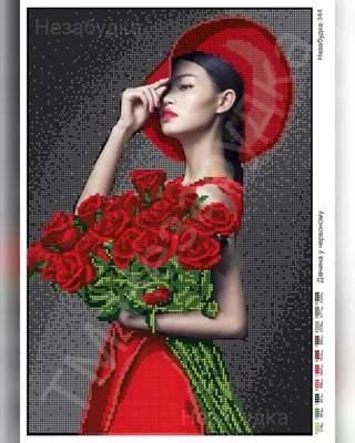 Схема для вышивки бисером - Девушка в красном: продажа, цена в Одессе.  Бисерное рукоделие от \"Бисер-Схема Оптом\" - 1269031144