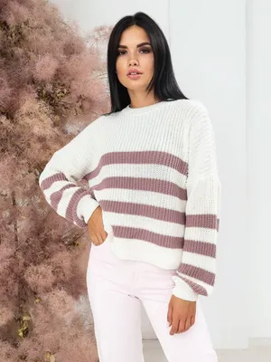 Вязаные свитера женские в полоску спицами оверсайз 100% хлопок ,42/46,  много цветов, цена 845 грн — Prom.ua (ID#1474575095)