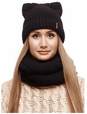 Женская зимняя шапка с ушками, флисовый подклад, вязаная — купить в  интернет-магазине по низкой цене на Яндекс Маркете
