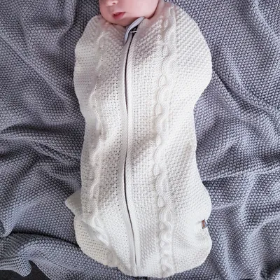 Кокон-мешок детский вязаный пеленальный на молнии HappyLittleFox Молочный |  62 (100048), цена 990 грн — Prom.ua (ID#1309621131)