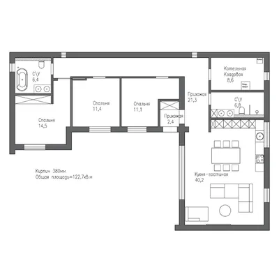 Проект «Г - образный дом» • Строительство дома под ключ