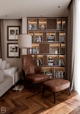 Обзор проекта интерьера гостиной и гардеробная комната в квартире от Башара  Свейле