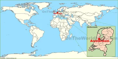 Нидерланды карта мира - Нидерланды на карте мира (Западная Европа - Европа)