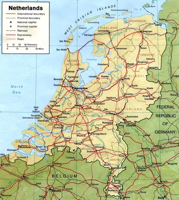 Карта Голландии | Подробные, большие карты Голландии - cкачать или  распечатать | Карта Голландии на OrangeSmile