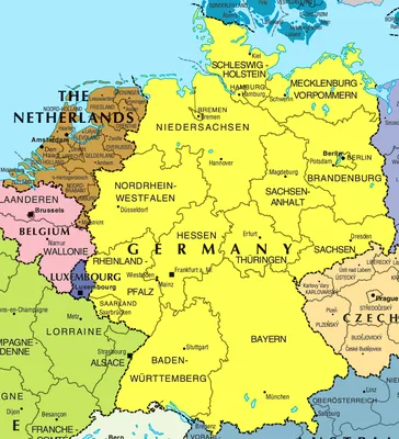 Большая политическая и административная карта Германии и Нидерландов |  Германия | Европа | Maps of the World | Карты всех регионов, стран и  территорий Мира