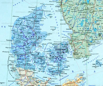 Дания на карте мира и Европы. Карта Дании на русском языке