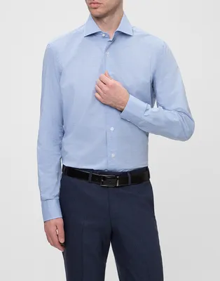 Мужская голубая рубашка Barba SK4U132597401U — Charisma