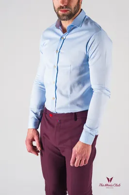 Голубая мужская рубашка. Арт.:5-608-8 – купить в магазине мужской одежды  Smartcasuals