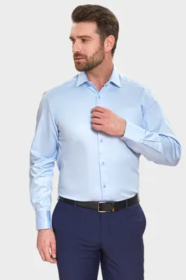 Рубашка мужская Kanzler 2S-402RL-1133-12 голубая 41/62 – купить в Москве,  цены в интернет-магазинах на СберМегаМаркет