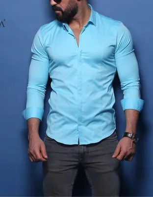 Голубая стильная мужская рубашка с длинным рукавом из Турции: продажа, цена  в Одессе. Мужские рубашки от \"\"VRODE PO MODE\" - брендовый интернет-магазин  одежды, обуви и аксессуаров\" - 800514688