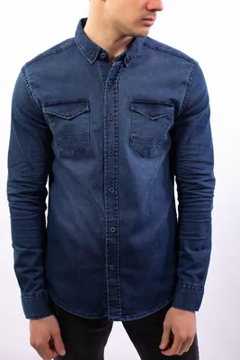 Мужская Рубашка Джинсовая Синяя на Пуговицах Легкая Турция Мужская  Темно-синяя Рубашка Джинс S M L XL — Купить Недорого на Bigl.ua (1200034339)