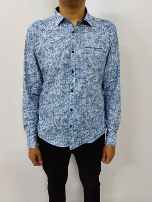 Рубашка мужская голубая с абстрактным принтом AMATO Размер XL, цена 670 грн  — Prom.ua (ID#1478499972)