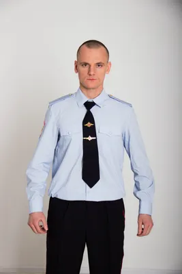 Форма МВД :: Рубашка мужская серо-голубая длинный рукав МВД