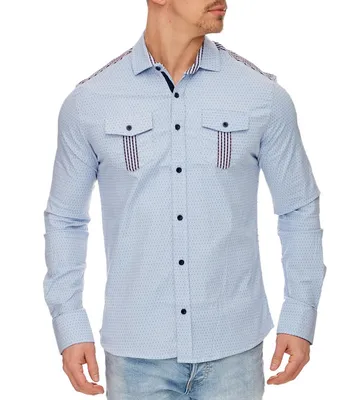 Стильная мужская рубашка Голубая рубашка 703 купить недорого — выгодные  цены, бесплатная доставка, реальные отзывы с фото — Joom
