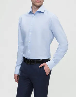 Мужская голубая рубашка в клетку Van Laack S161496/720 — Charisma