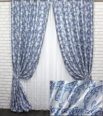 Комплект синие шторы блэкаут. Готовые шторы синего цвета в спальню, зал,  гостиную, цена 855 грн — Prom.ua (ID#1284338371)