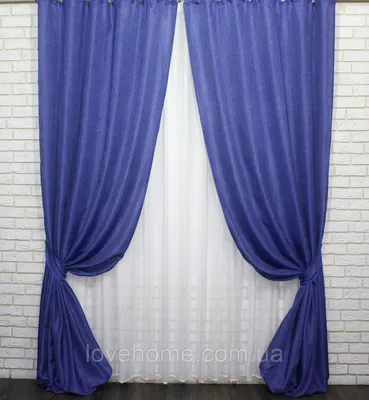 Однотонные Шторы Синего Цвета, Ткань Лен Мешковина. Синие Шторы в Спальню,  Зал — Купить Недорого на Bigl.ua (1720171609)