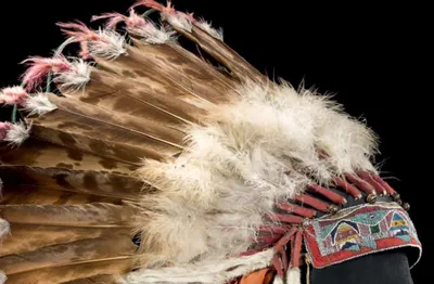 Головной убор Кроу или Не Персе. Период 1910. Кожа бизона, мех медведя… |  Crow indians, War bonnet, Amerindians