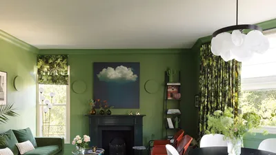 Гостиная в зеленом цвете фото