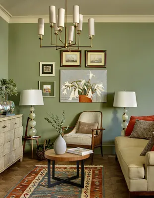 Оттенки свежей зелени: 20 проектов | ELLE Decoration | Интерьер, Гостиная в зеленом  цвете, Зеленые гостиные