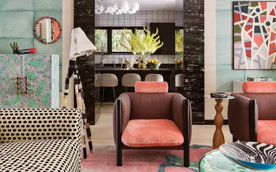 Розовый и зеленый цвет в интерьере гостиной: 33 решения • Интерьер+Дизайн