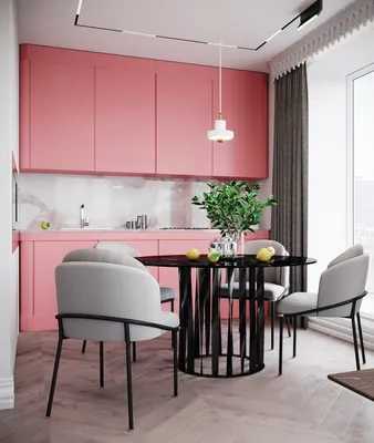 Розовая кухня: 55 фото в интерьере, гид по дизайну