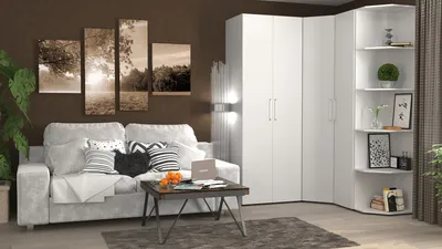 Шкаф угловой модульный Монако белый купить в Нижневартовске по цене от  28272 | «Стиль Мебель»