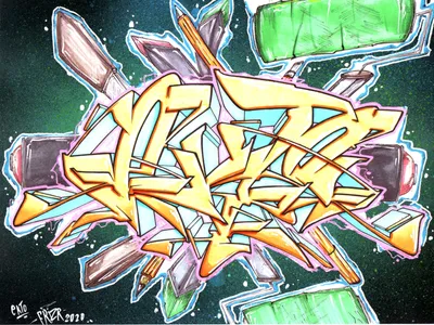 Иллюстрация Sketch \u0026quot;Ekto\u0026quot; в стиле graffiti, скетчи