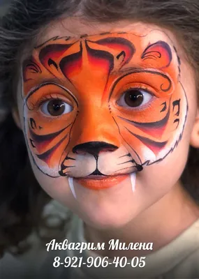 Тигр - пример aqua grima - Таня Маслова Разрисованные лица, Детский макияж, Макияж