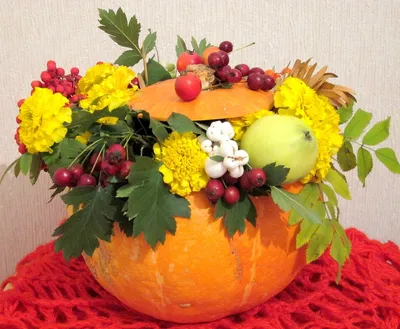 Осенние композиции из овощей и фруктов - 43 фото