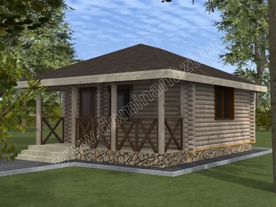 Садовый домик с террасой 5,5 на 7 м, студия — Проект «Пегас» | Доминант