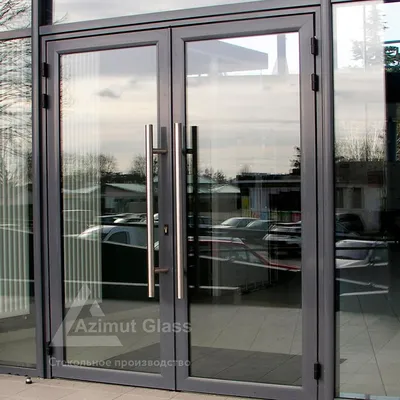 Входные стеклянные двери из алюминиевого профиля на заказ, цена от 30000 ₽  в Санкт-Петербурге | Azimut-Glass