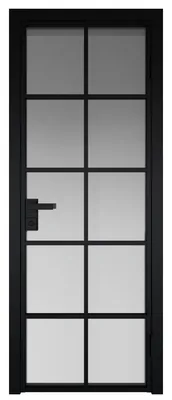 Межкомнатная дверь AG-4 профиль черный матовый стекло закаленное 6 мм