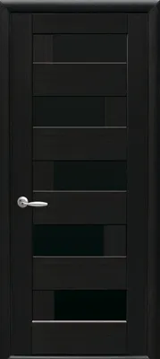 Купить Межкомнатные двери Пиана с черным стеклом, цвет: Венге new, ПВХ  DeLuxe | компания Виконт в Кривом Роге