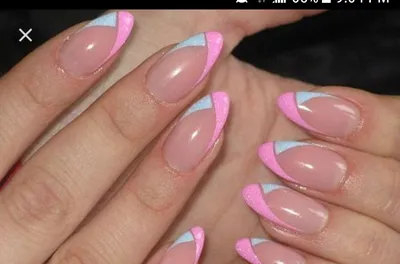 Розовый френч на овальных ногтях (65 фото)