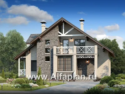 181A «Грюневальд»- рациональный план дома, двускатная крыша: цена | Купить  готовый проект с фото и планировкой