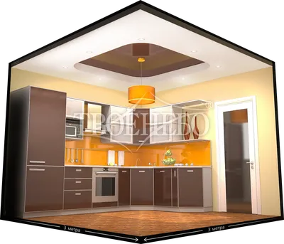 Двухуровневые натяжные потолки для кухни фото
