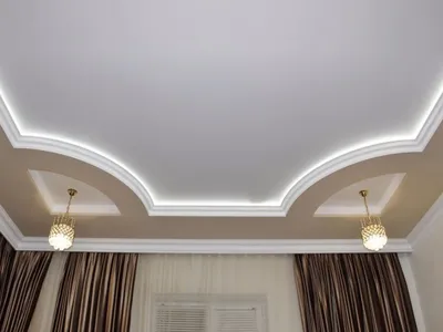 Двухуровневые потолки из гипсокартона - 60 фото