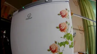 Декупаж холодильника indesit.Dekupaż lodówki Decoupage of the refrigerator  - YouTube