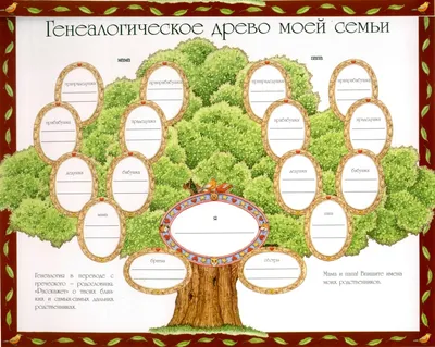 Генеалогическое дерево. Шаблон