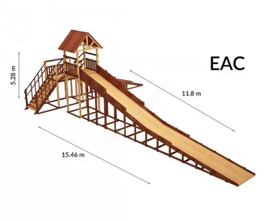 Зимняя деревянная горка Зима - 10 (скат 11.8 м). Купить в интернет-магазине  «Детские площадки» в Актау