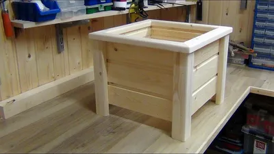 Кашпо. Деревянное кашпо для цветов. Diy wooden planter box - YouTube