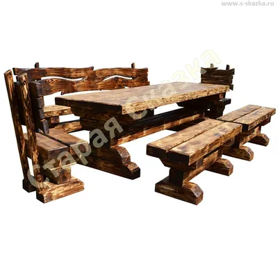 Деревянная мебель. Комплект «Надежный» (6 предметов): стол длина-250, лавка  длинная со спинкой, 2 лавки короткие, 2 с… | Мебель, Покрашенные стулья,  Мебель из сосны